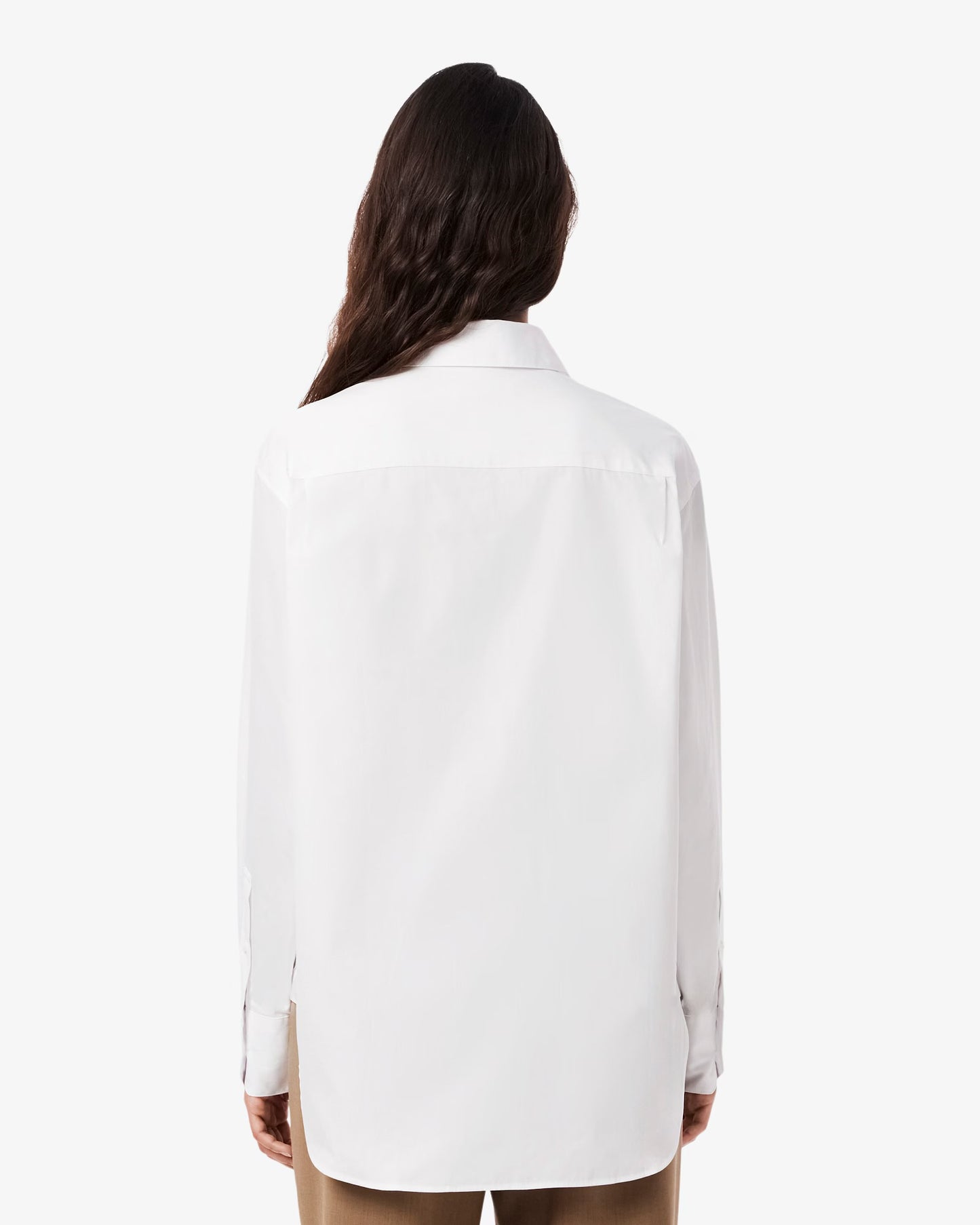 LACOSTE: OVERSIZED COTTON BUTTON DOWN SHIRT