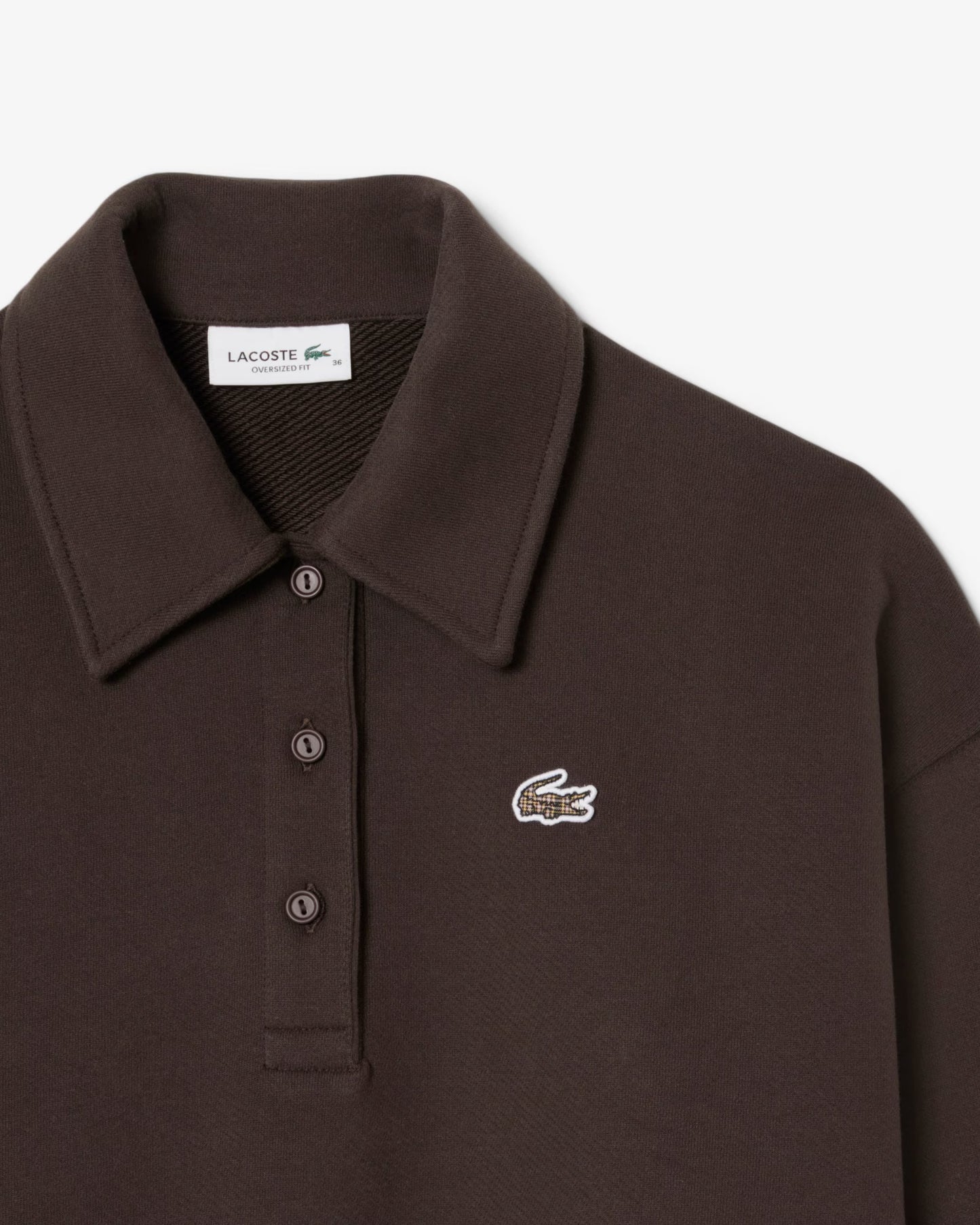 LACOSTE: OVERSIZED FLEECE POLO SWEATSHIRT