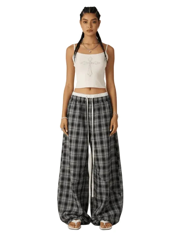 AELFRIC EDEN: BAGGY PLAID SWEATPANTS