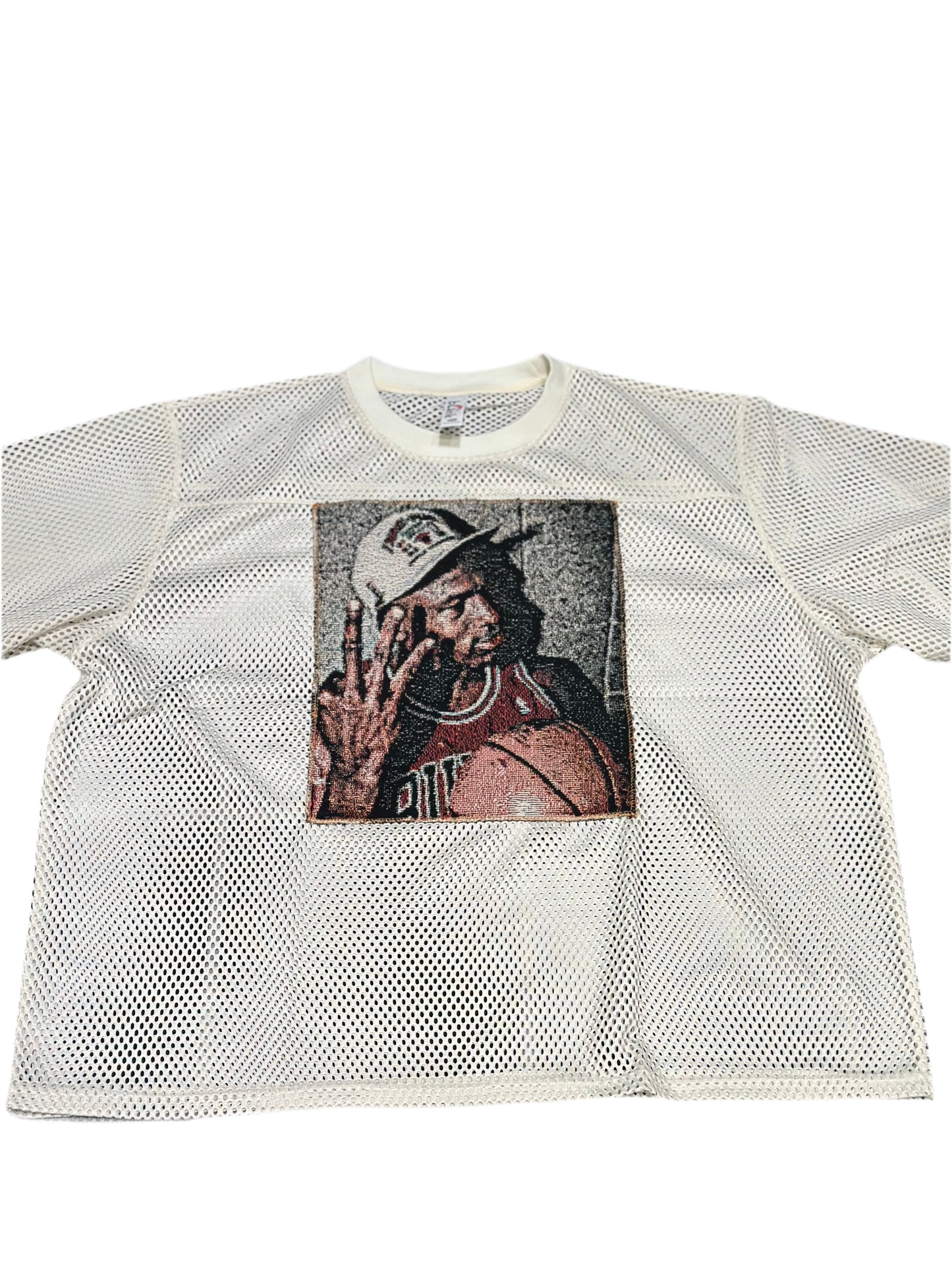 ANGEL GENTLE: JORDAN JERSEY MESH TAPESTRY TOP