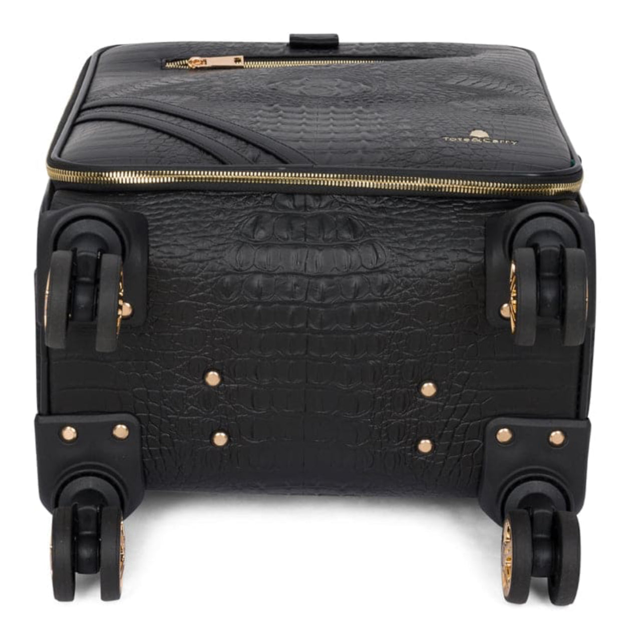BLACK APOLLO 2 FAUX CROCODILE SKIN CARRY-ON SUITCASE