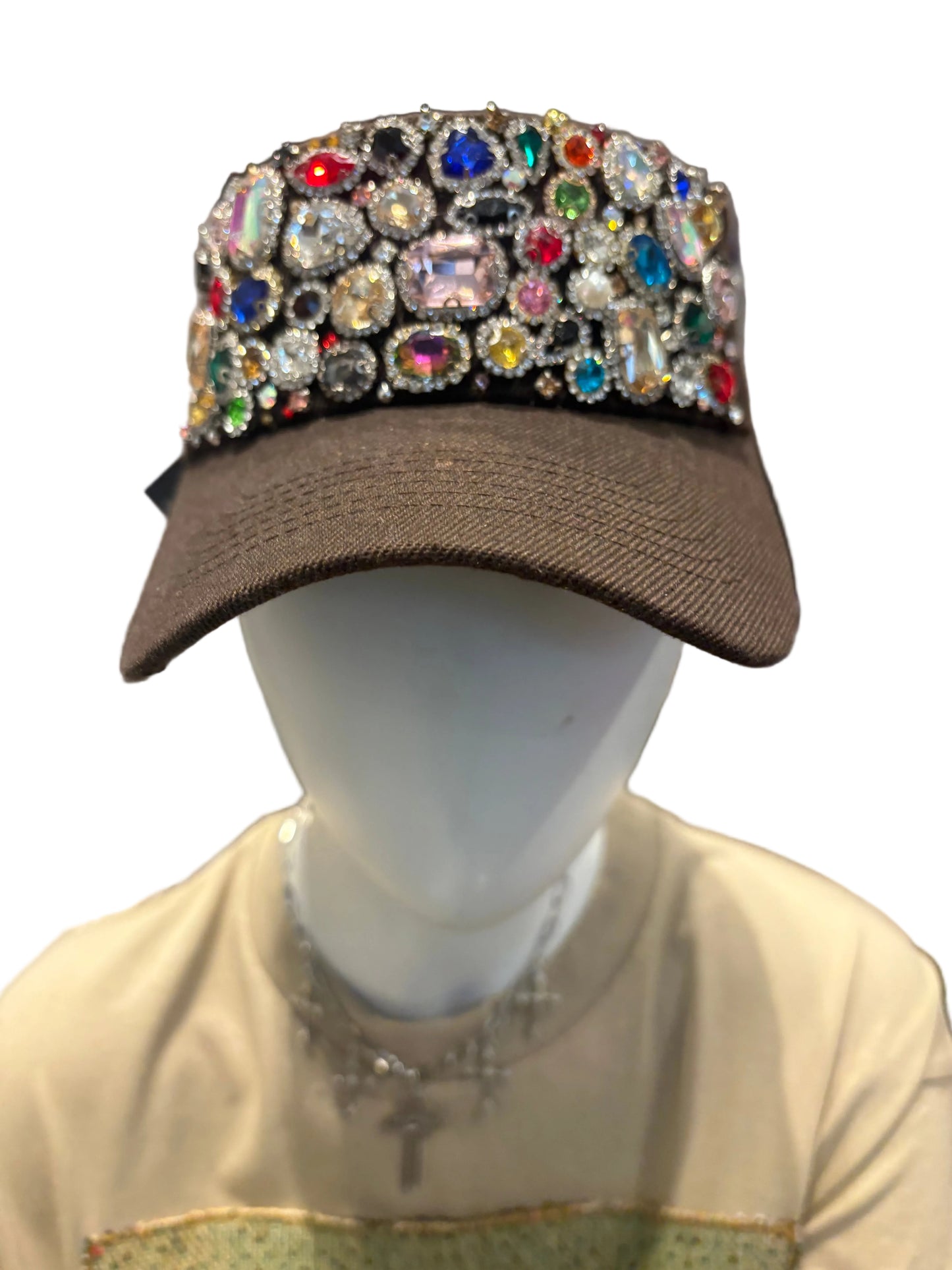 THE BEDAZZLED VISOR: BROWN