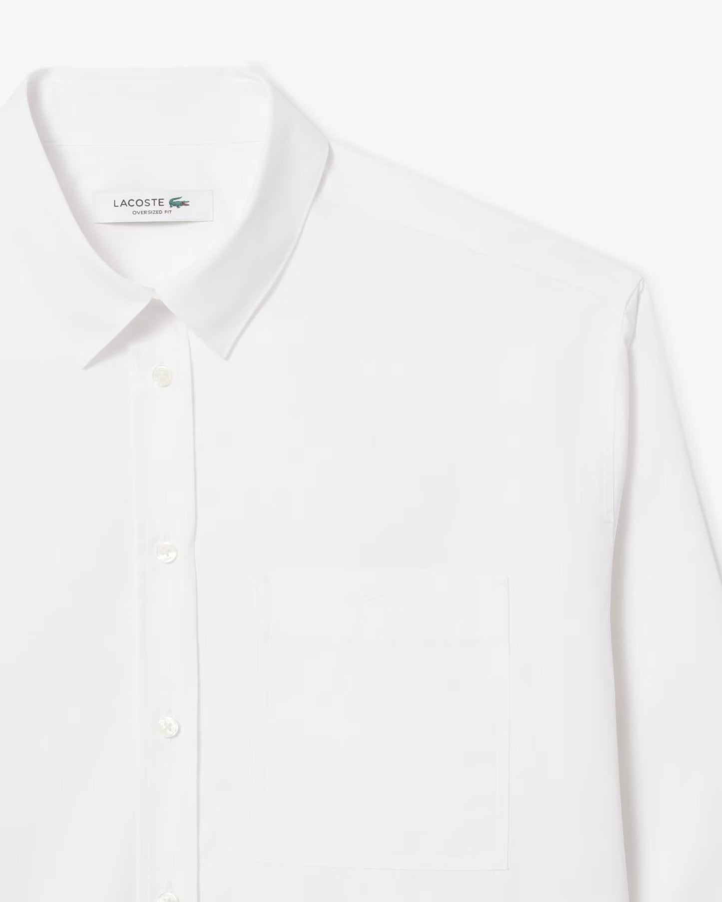 LACOSTE: OVERSIZED COTTON BUTTON DOWN SHIRT