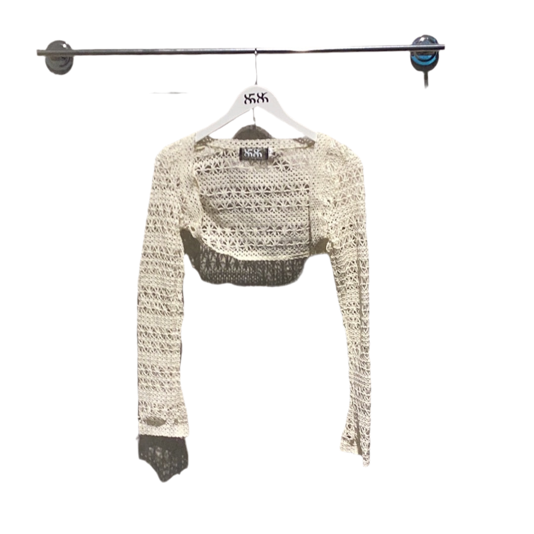 8586 CREAM CROCHET BOLERO TOP SET