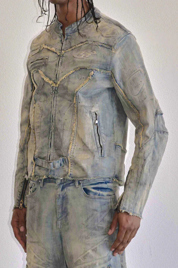 FIRST ROW: MOTOR RACING Y2K DENIM JACKET