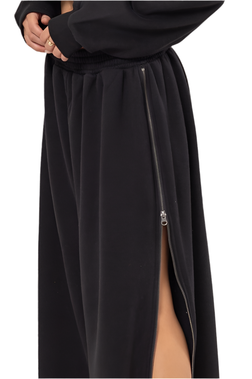 8586: WIDE LEG ZIPPER SWEATPANTS