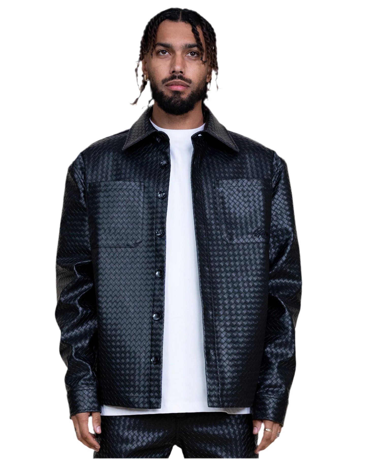 EPTM: MATEO WOVEN FAUX LEATHER SHIRT JACKET
