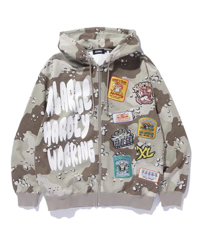XLARGE: Multi Logo Zip Up Hoodie