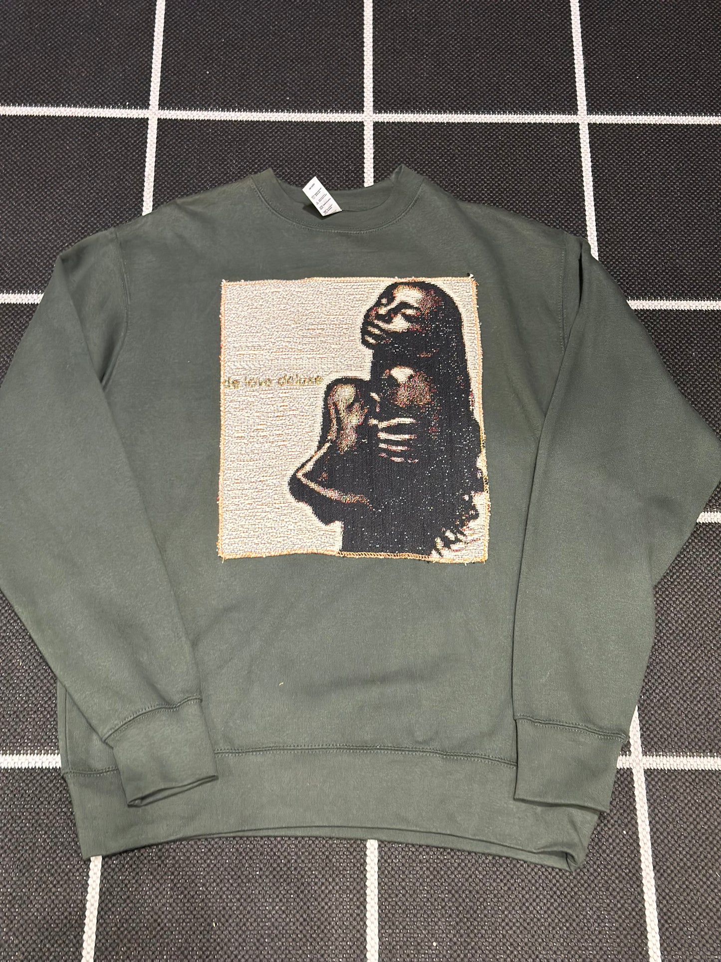 ANGEL GENTLE: TAPESTRY SWEATER- OLIVE