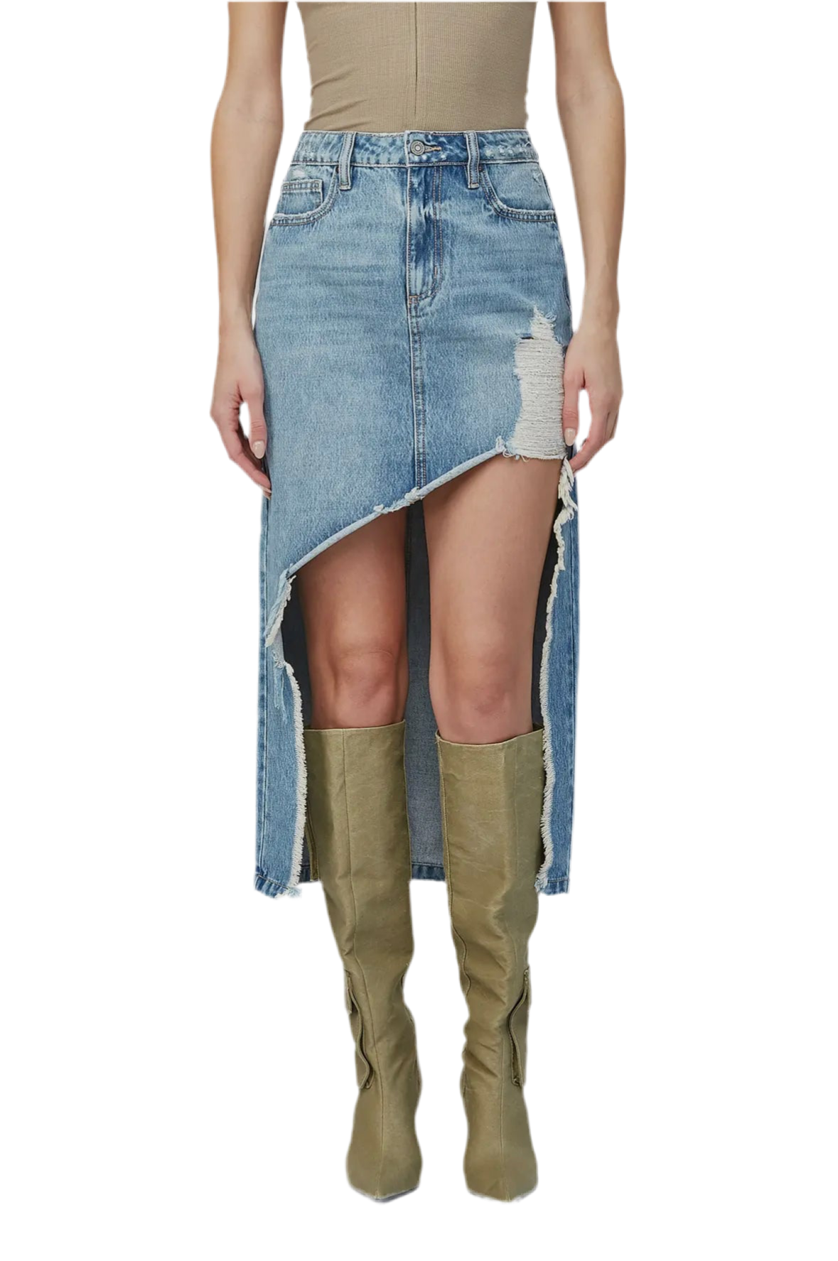 HIDDEN PEYTON HEAVY DISTRESS SKIRT
