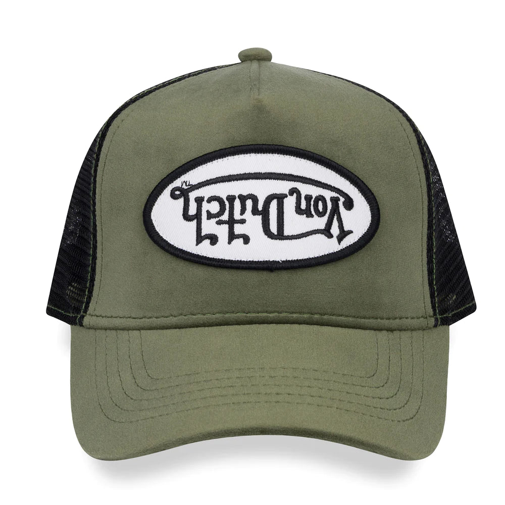 Von Dutch trucker hat with green sage suede - 8586