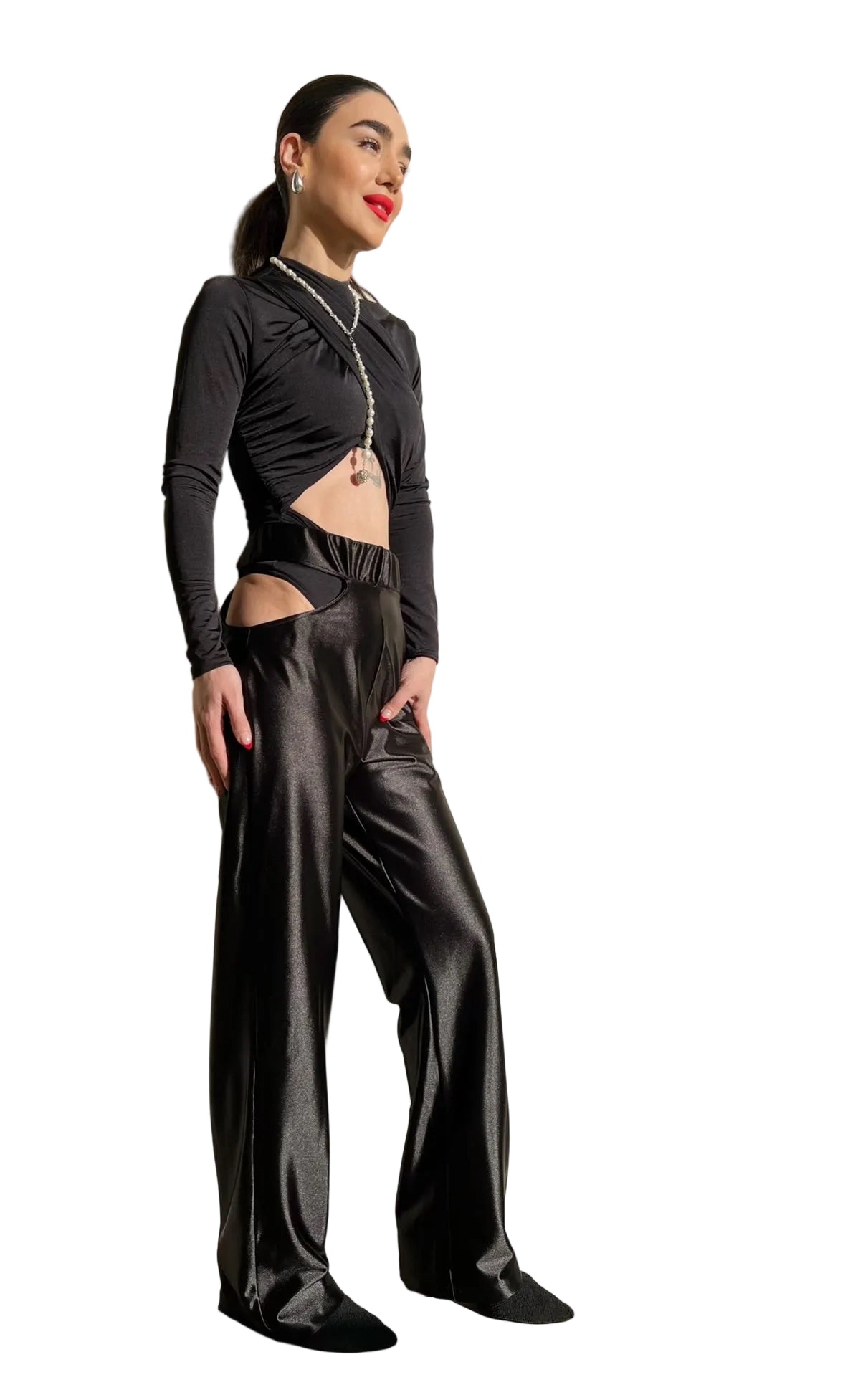 YASAMAN: CUTOUT PANTS