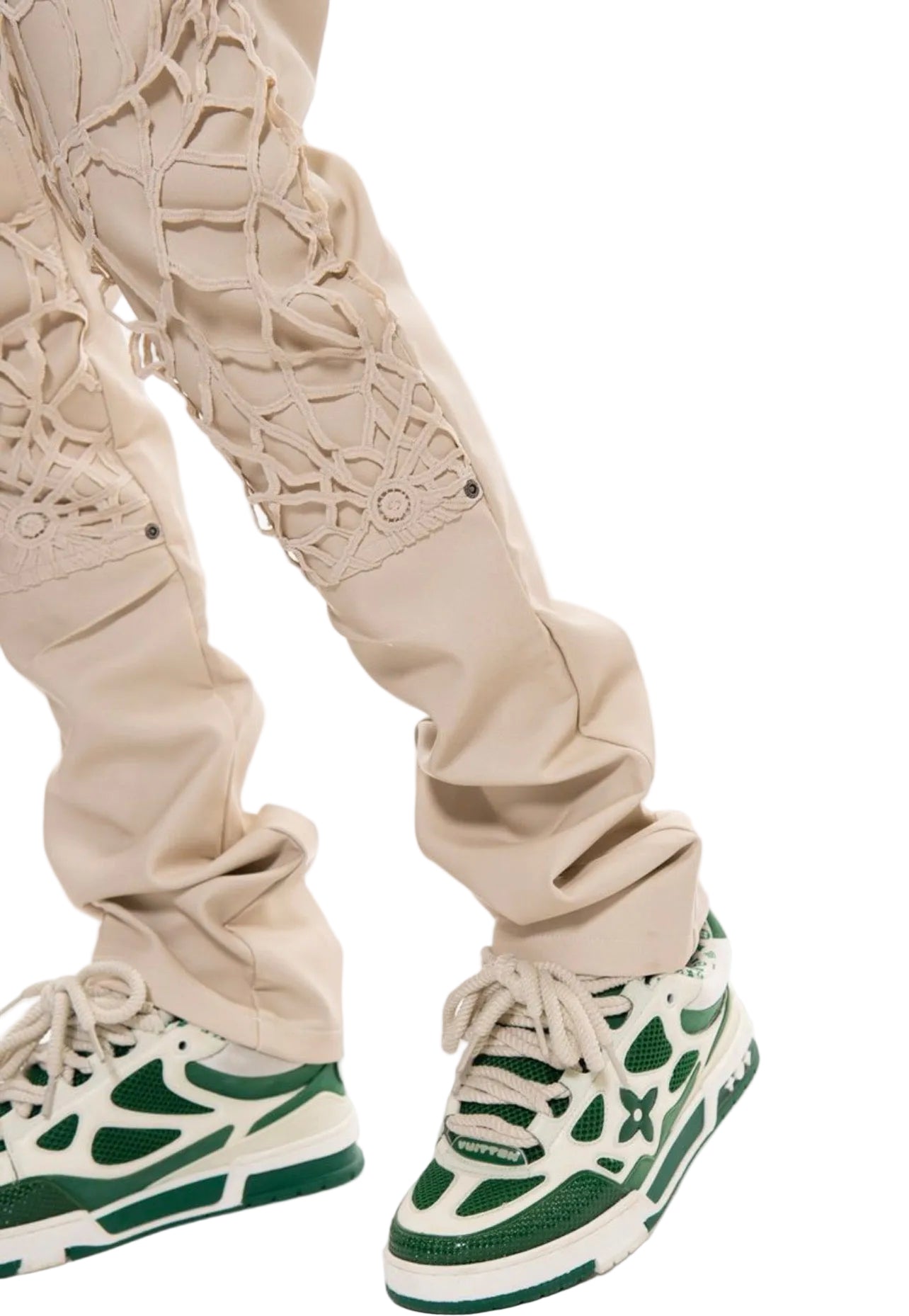 VICIOUS DENIM: VEGAN LEATHER STACK PANTS