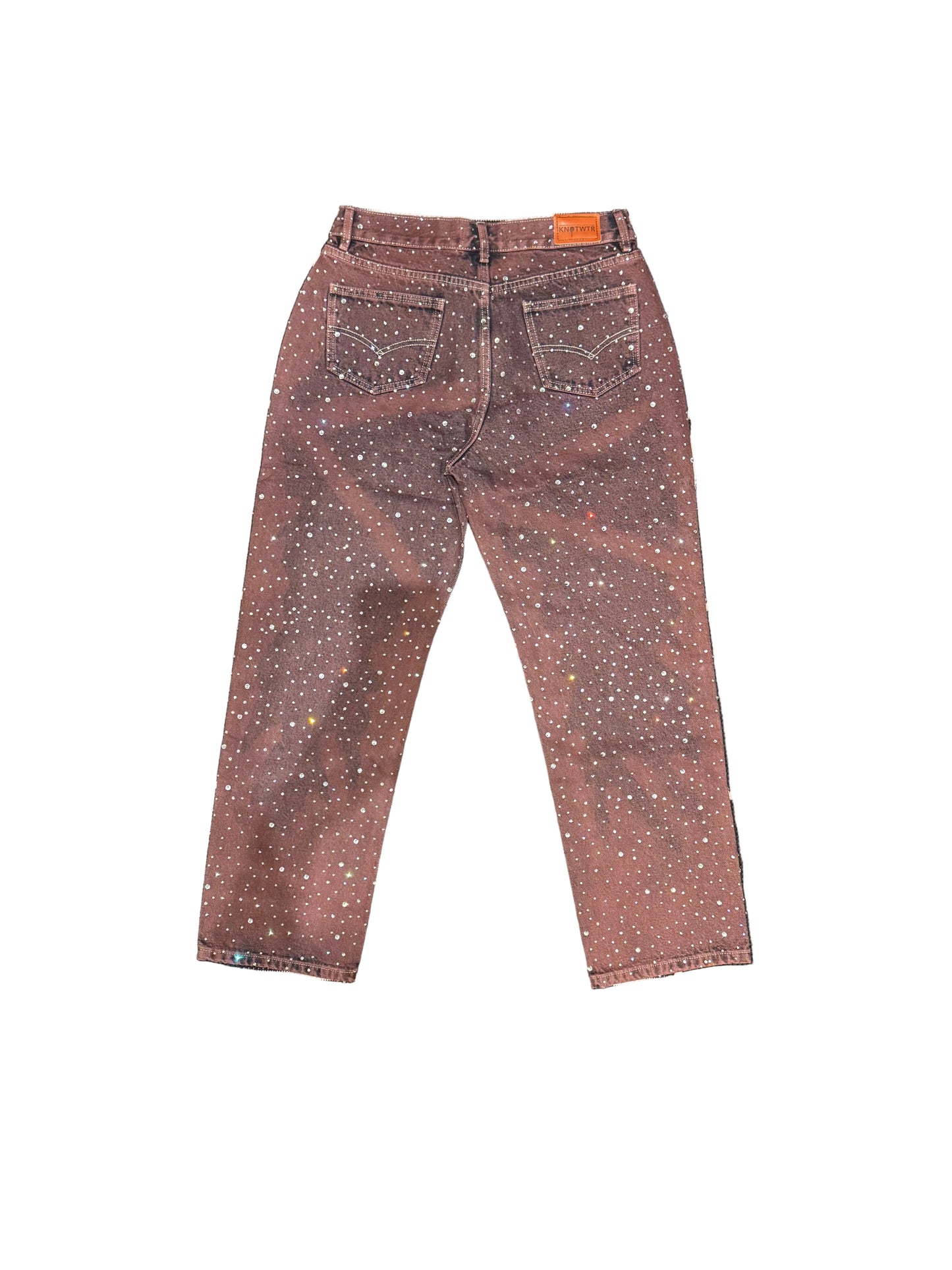 KNOTWTR: RHINESTONE DENIM JEANS