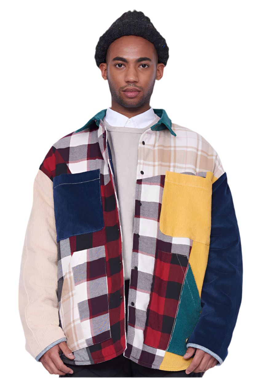 ALPHASTYLE: DUBHE PATCHWORK SHIRT