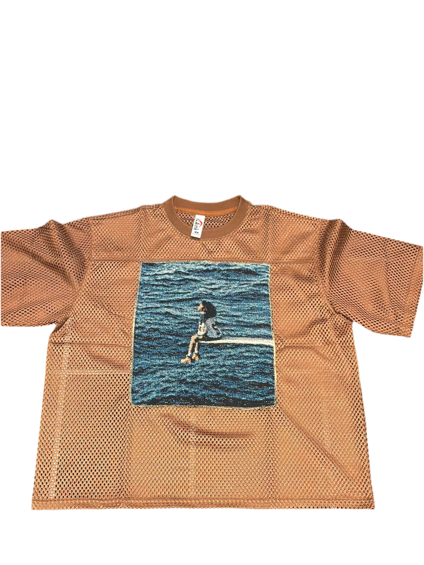 ANGEL GENTLE: SZA JERSEY MESH TAPESTRY TOP