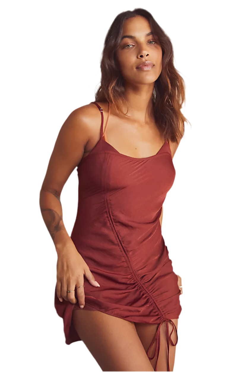 Free People Be My Ruched Slipdress in Wind Blush Free People Be My Ruched Slipdress in Wind Blush