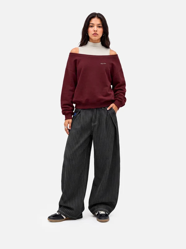 AELFRIC EDEN: LAYERED OFF THE SHOULDER SWEATSHIRT