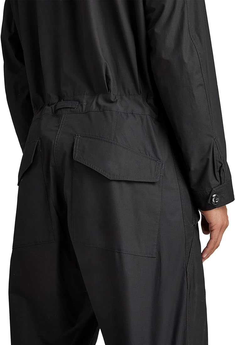 G-STAR: UNISEX BLACK COVERALL JUMPSUIT (back)