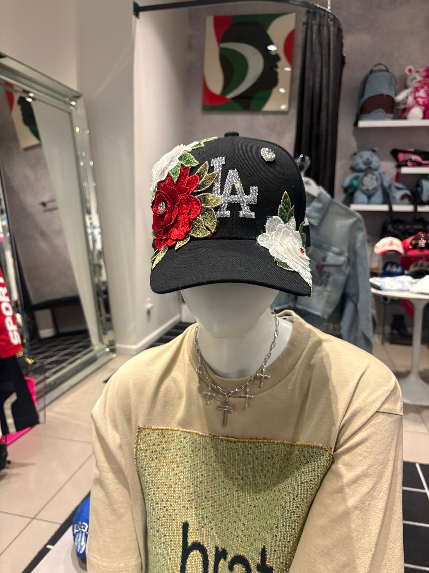 THE BEDAZZLED CAP:LA BLACK