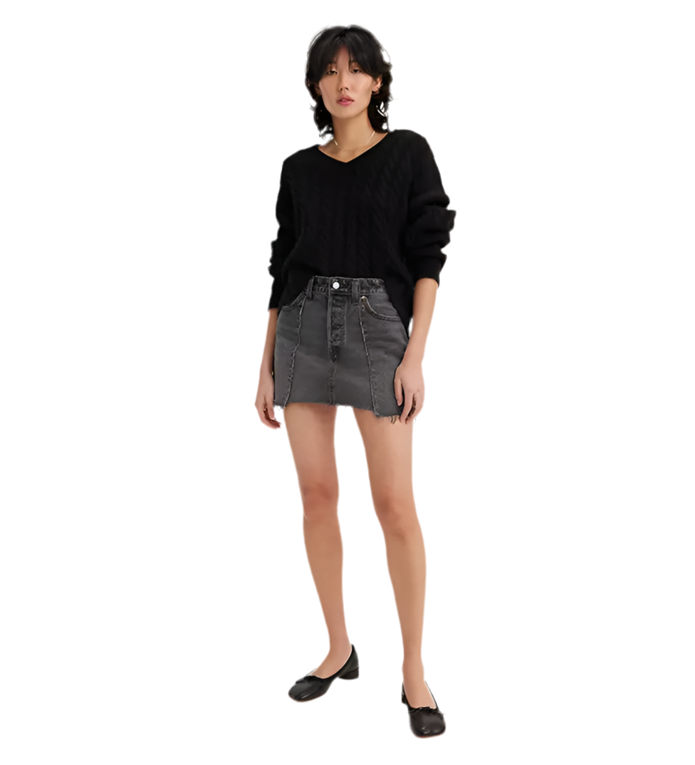 LEVIS: Recrafted Icon Raw Hem Denim Miniskirt