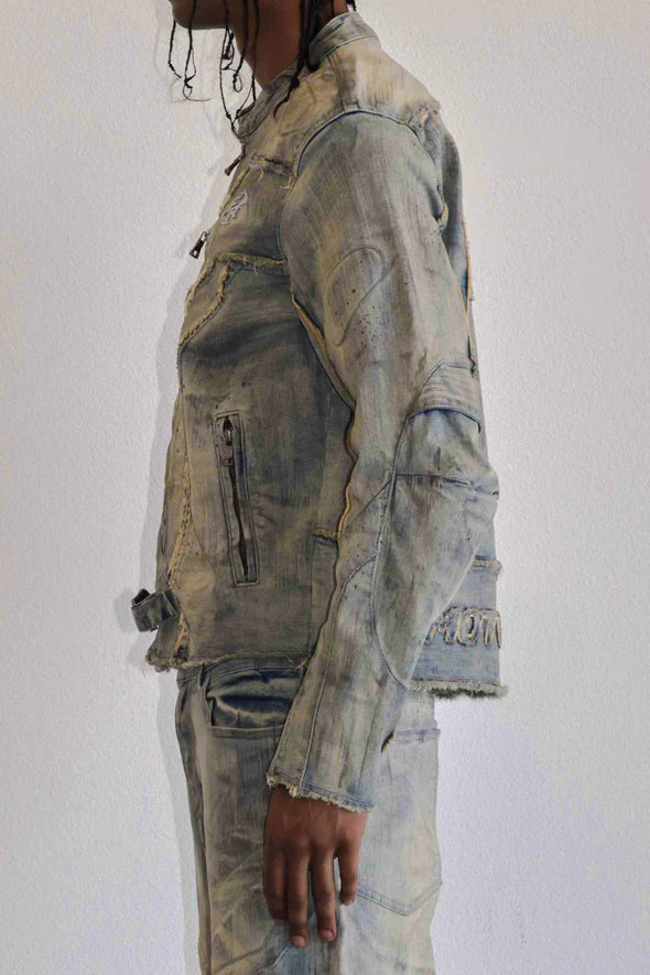 FIRST ROW: MOTOR RACING Y2K DENIM JACKET
