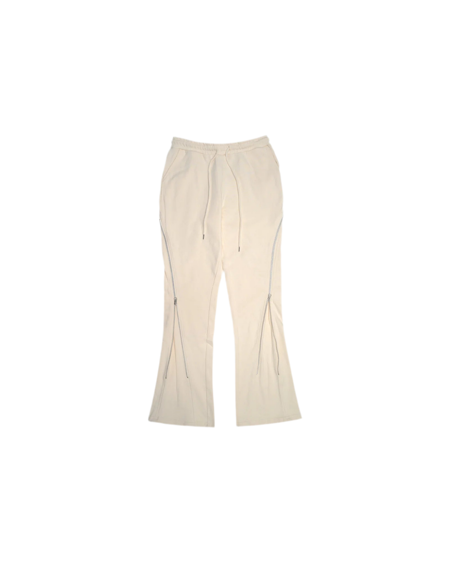 EPTM: ZIP FLARED SWEATPANTS (cream)