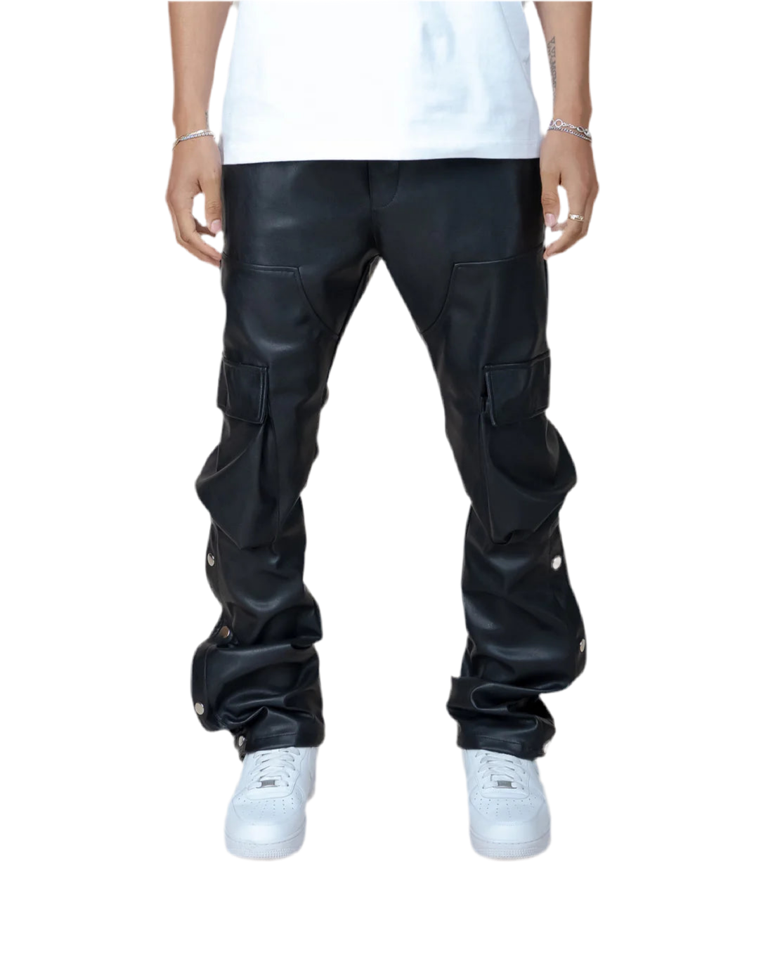 EPTM: LEATHER SNAP LEATHER PANTS