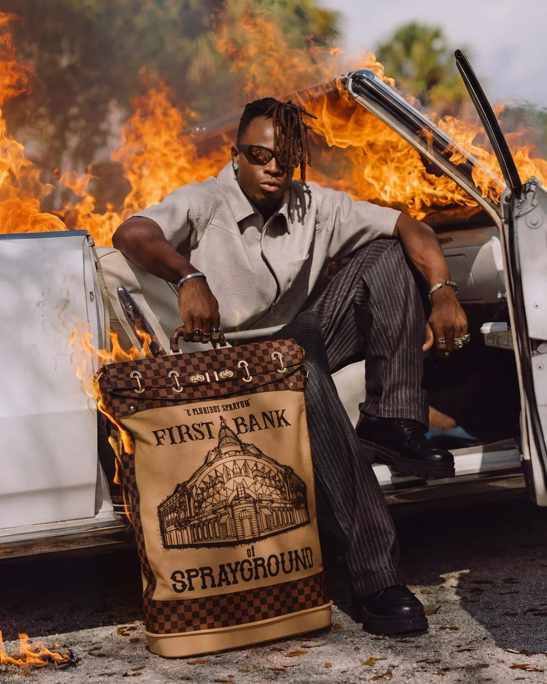 SPRAYGROUND: FIRST BANK OF SG BANK BAG