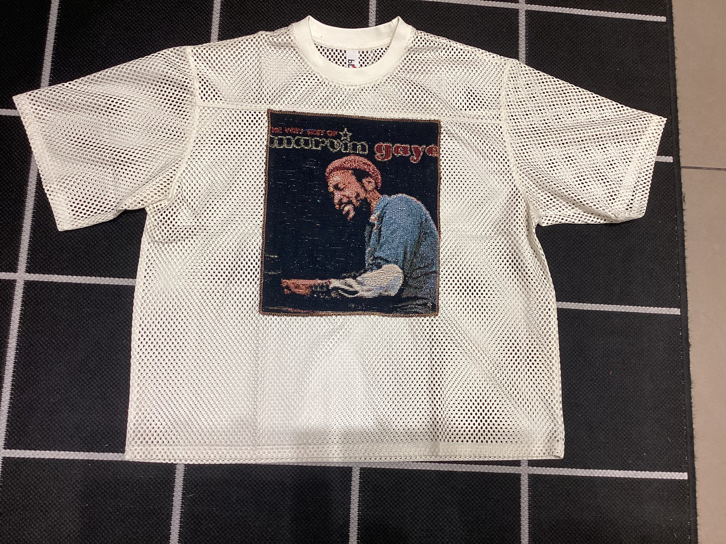Angel gentle:Marvin Gaye mesh tapestry shirt