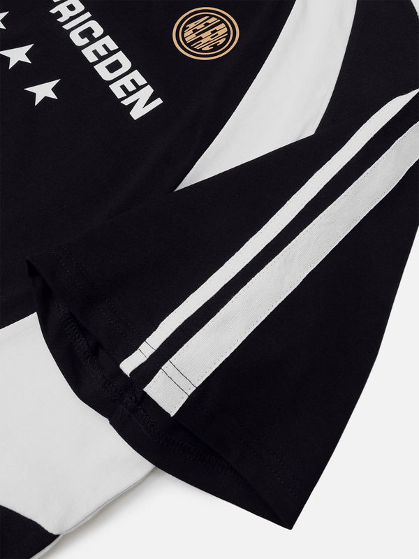 AELFRIC EDEN: PATCHWORK CONTRAST SOCCER JERSEY