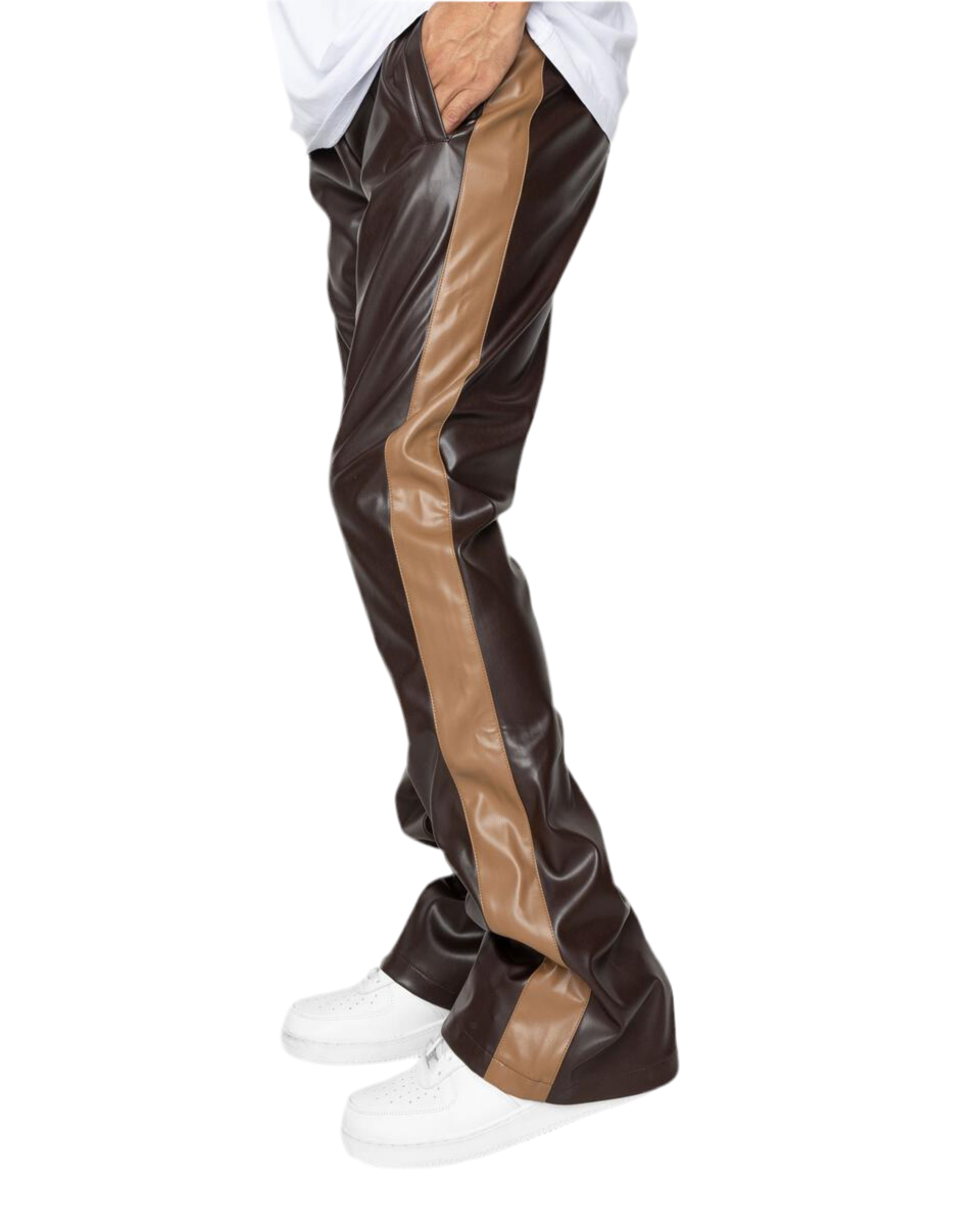 EPTM: FAUX LEATHER PLAZA TRACK PANTS