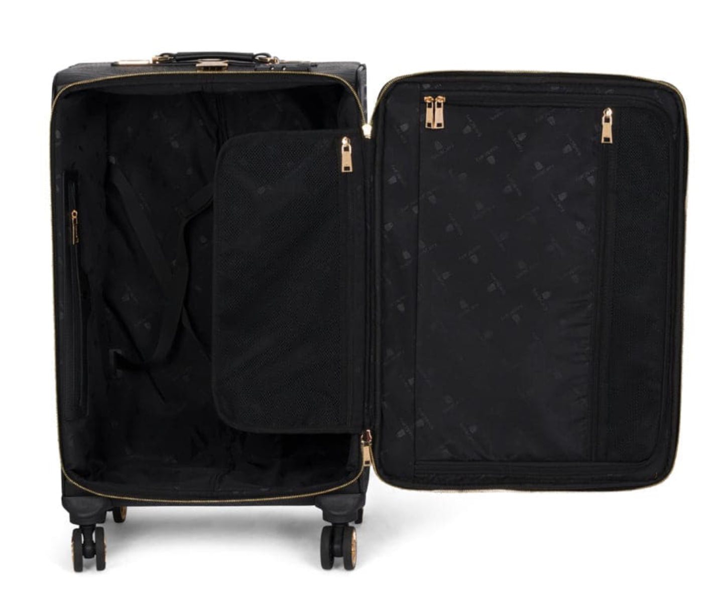 BLACK APOLLO 2 FAUX CROCODILE SKIN CARRY-ON SUITCASE