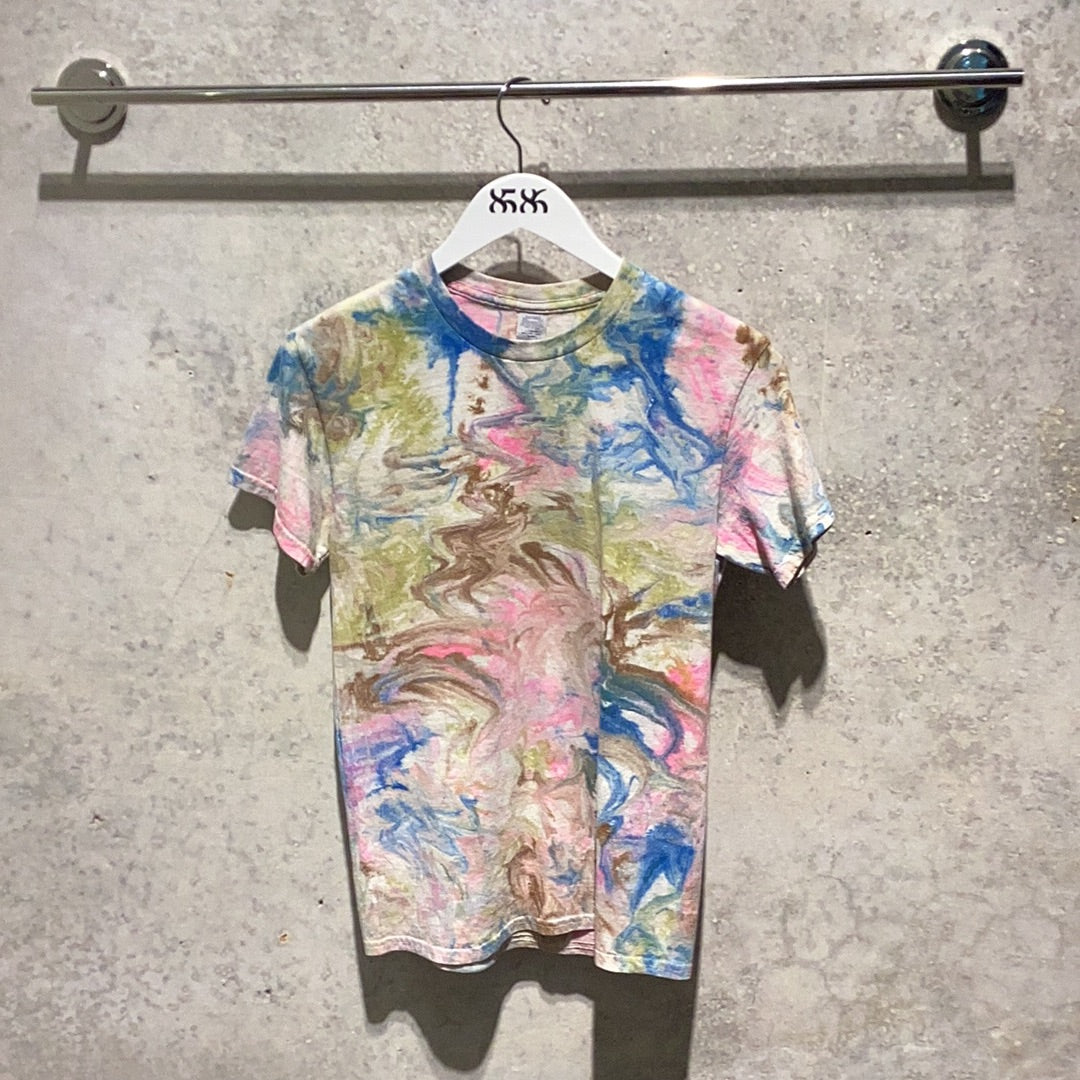 8586: PINK MARBLE WASHED TEE