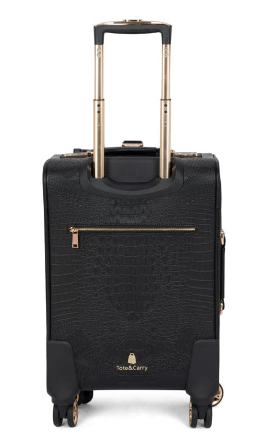BLACK APOLLO 2 FAUX CROCODILE SKIN CARRY-ON SUITCASE