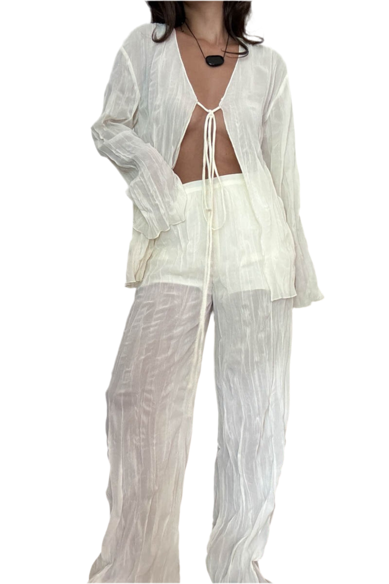 8586: THE SHEER CREAM PANTS