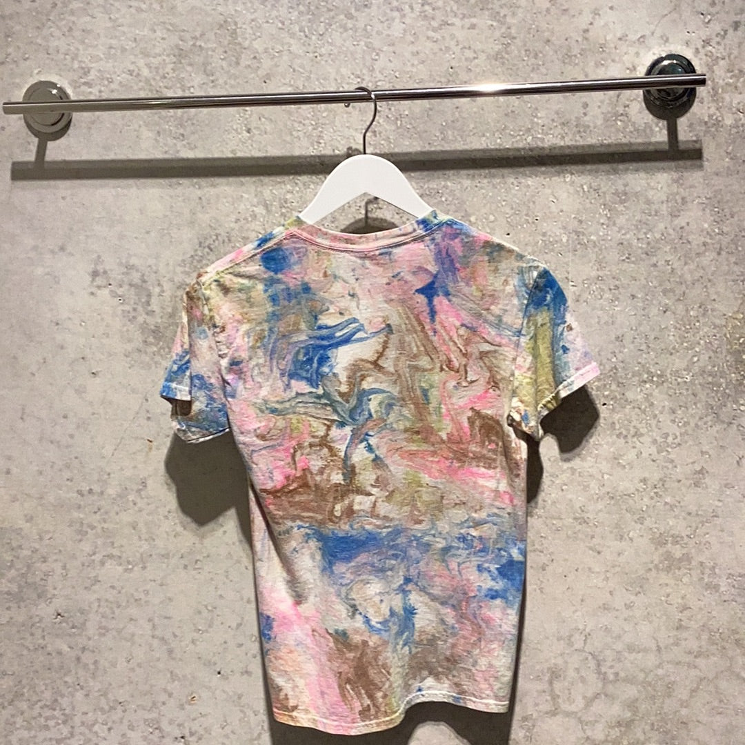 8586: PINK MARBLE WASHED TEE