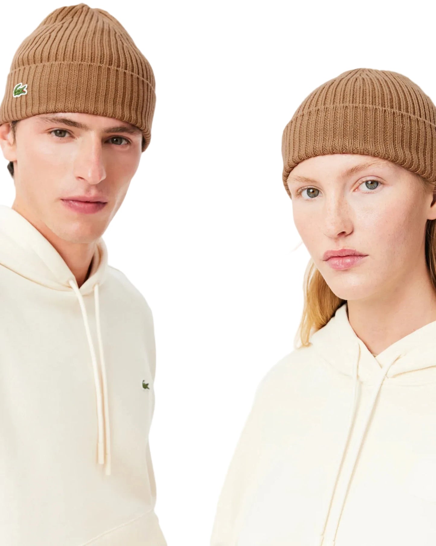 LACOSTE: RIB KNIT WOOL BEANIE