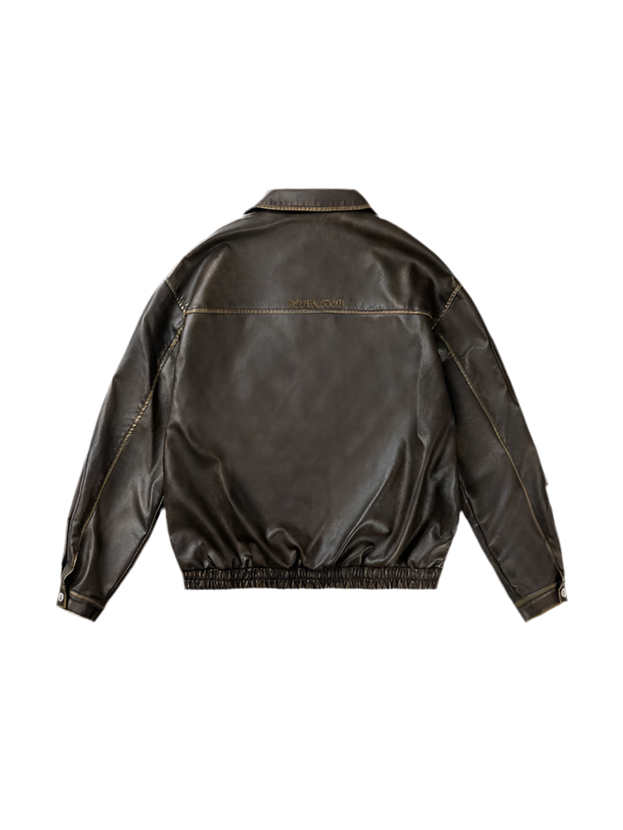 AELFRIC EDEN: MULTI POCKET FAUX LEATHER JACKET