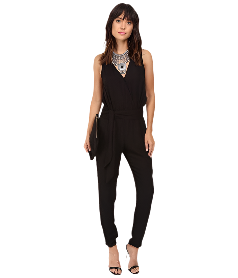 JACK BY BB DAKOTA: CORINTH BLACK SLEEVELESS JUMPSUIT