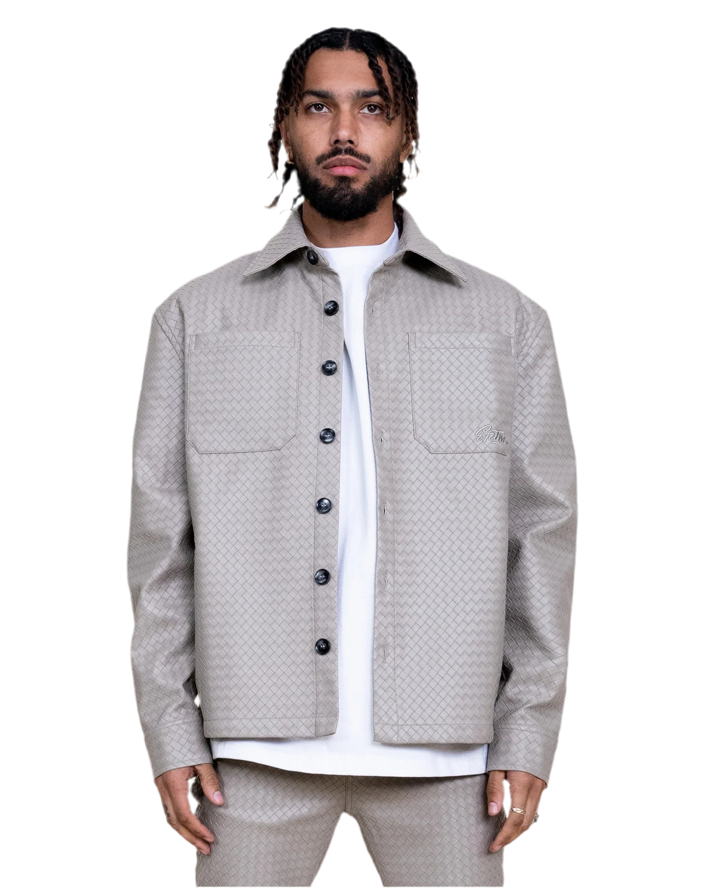 EPTM: MATEO WOVEN FAUX LEATHER SHIRT JACKET