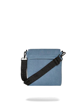 SPRAYGROUND: DENIM SHARK MESSENGER SLING BAG