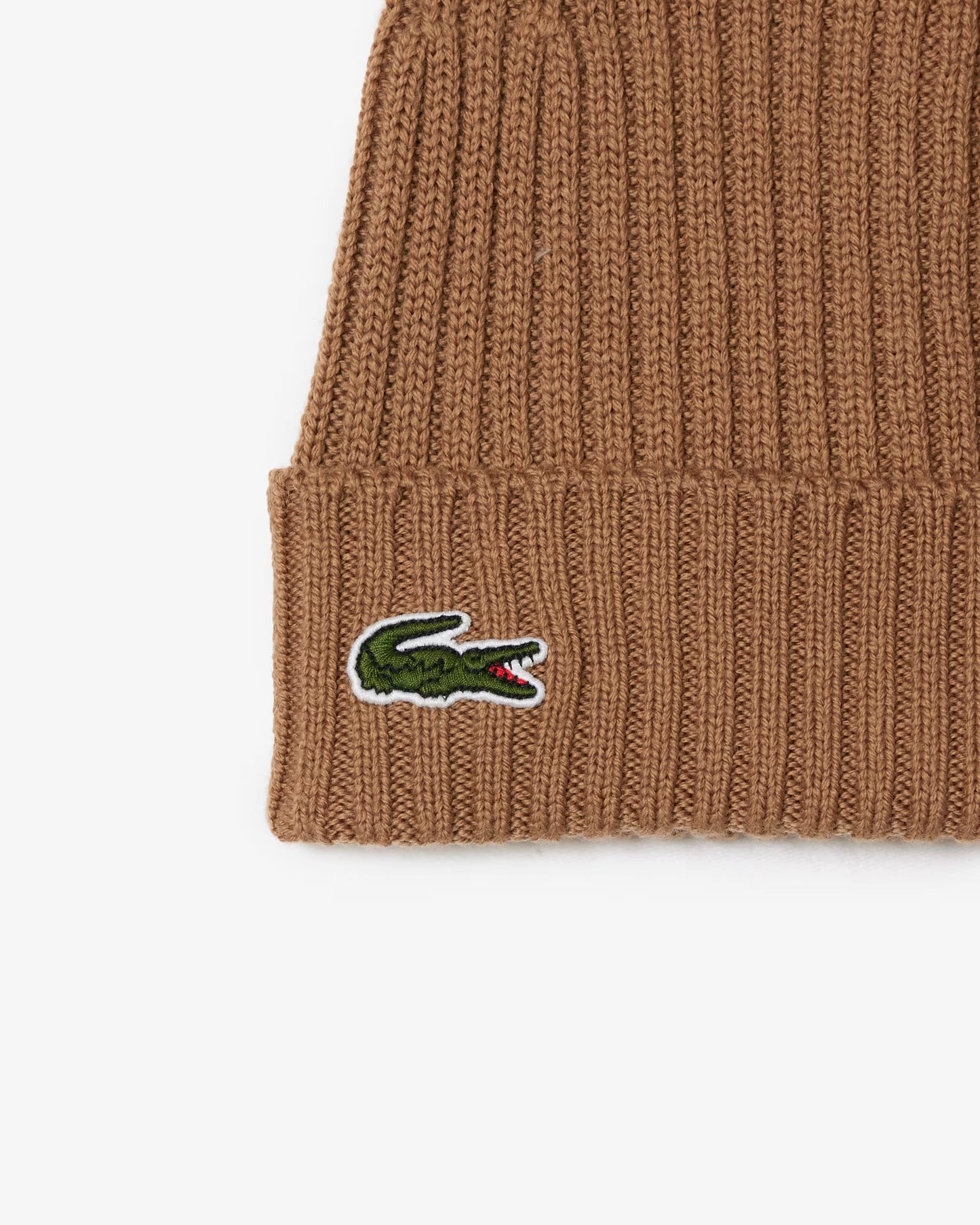 LACOSTE: RIB KNIT WOOL BEANIE
