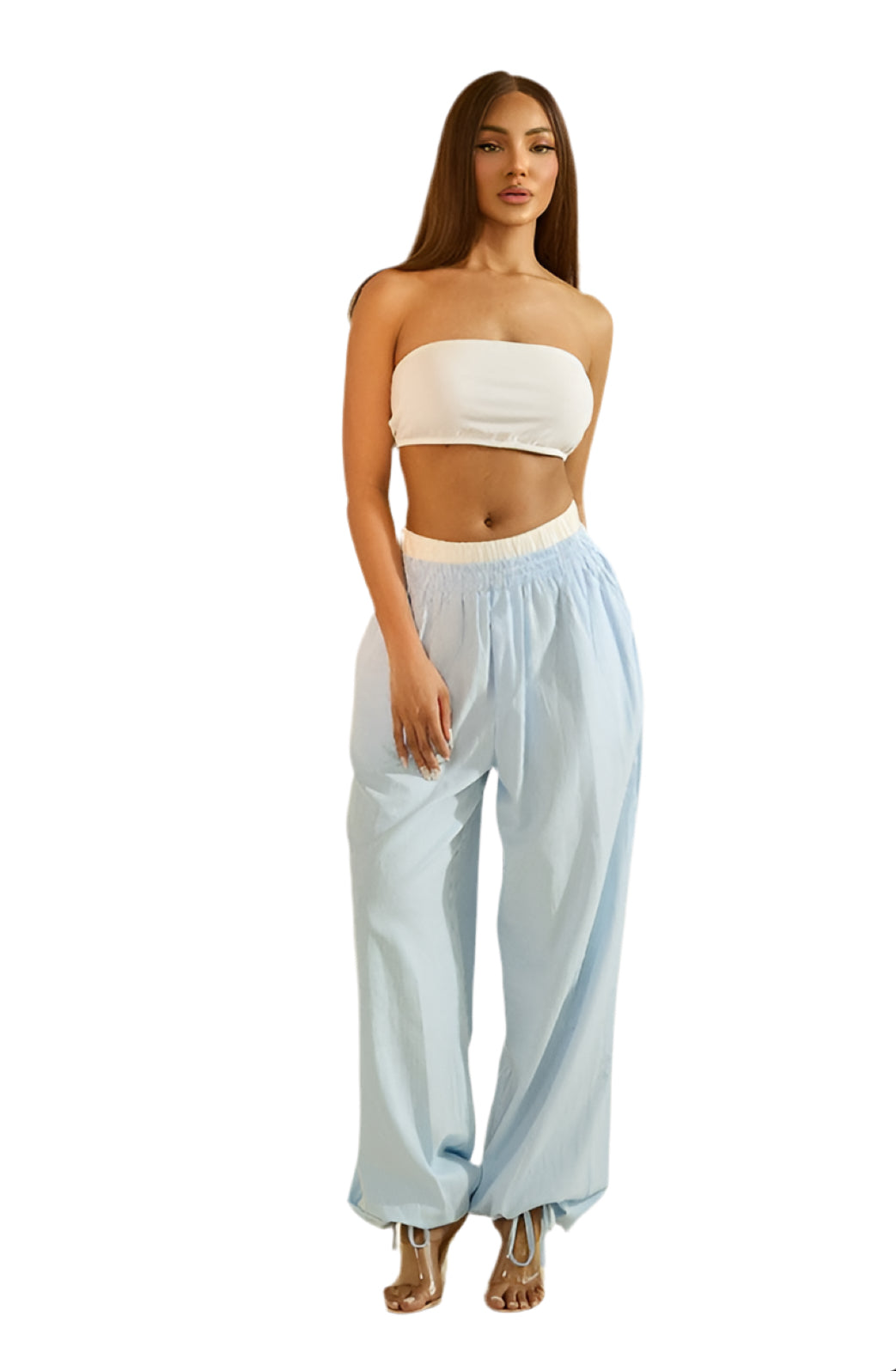 8586: BLUE STRIPED BOXER PANTS