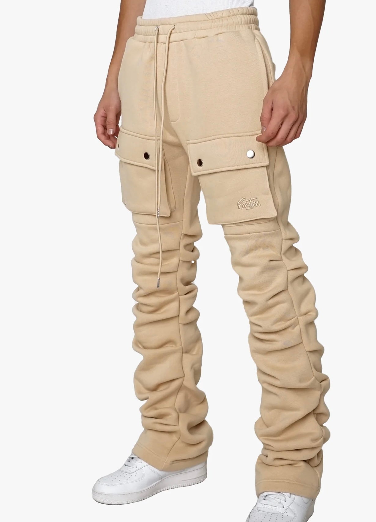 EPTM STACKED CARGO SWEATPANTS (tan)