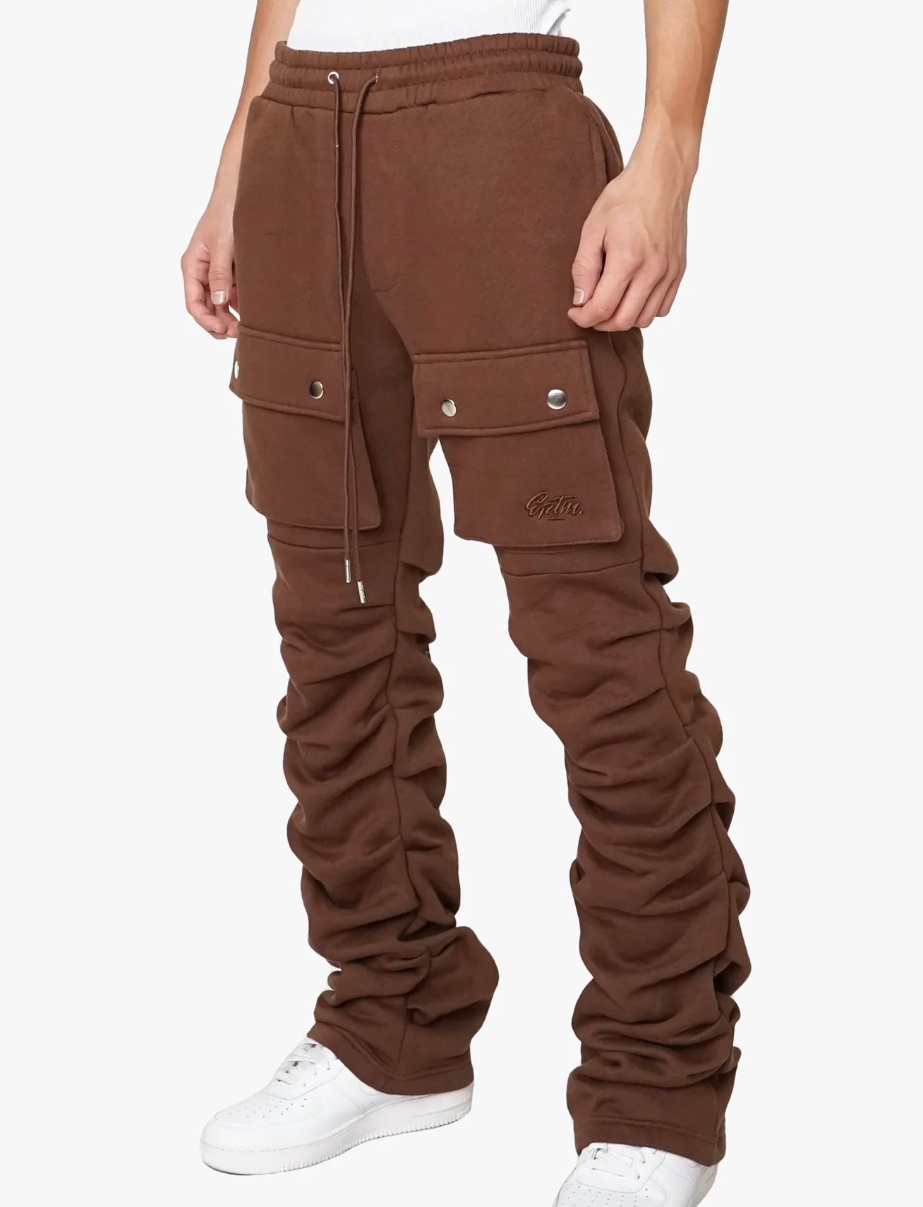 EPTM STACKED CARGO SWEATPANTS (brown)