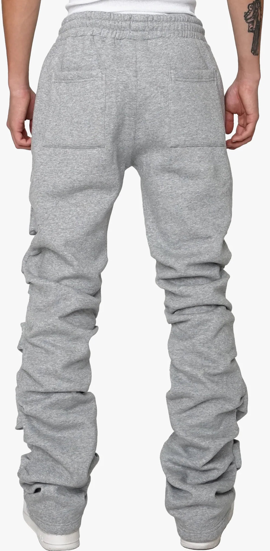 EPTM STACKED CARGO SWEATPANTS(grey back view)