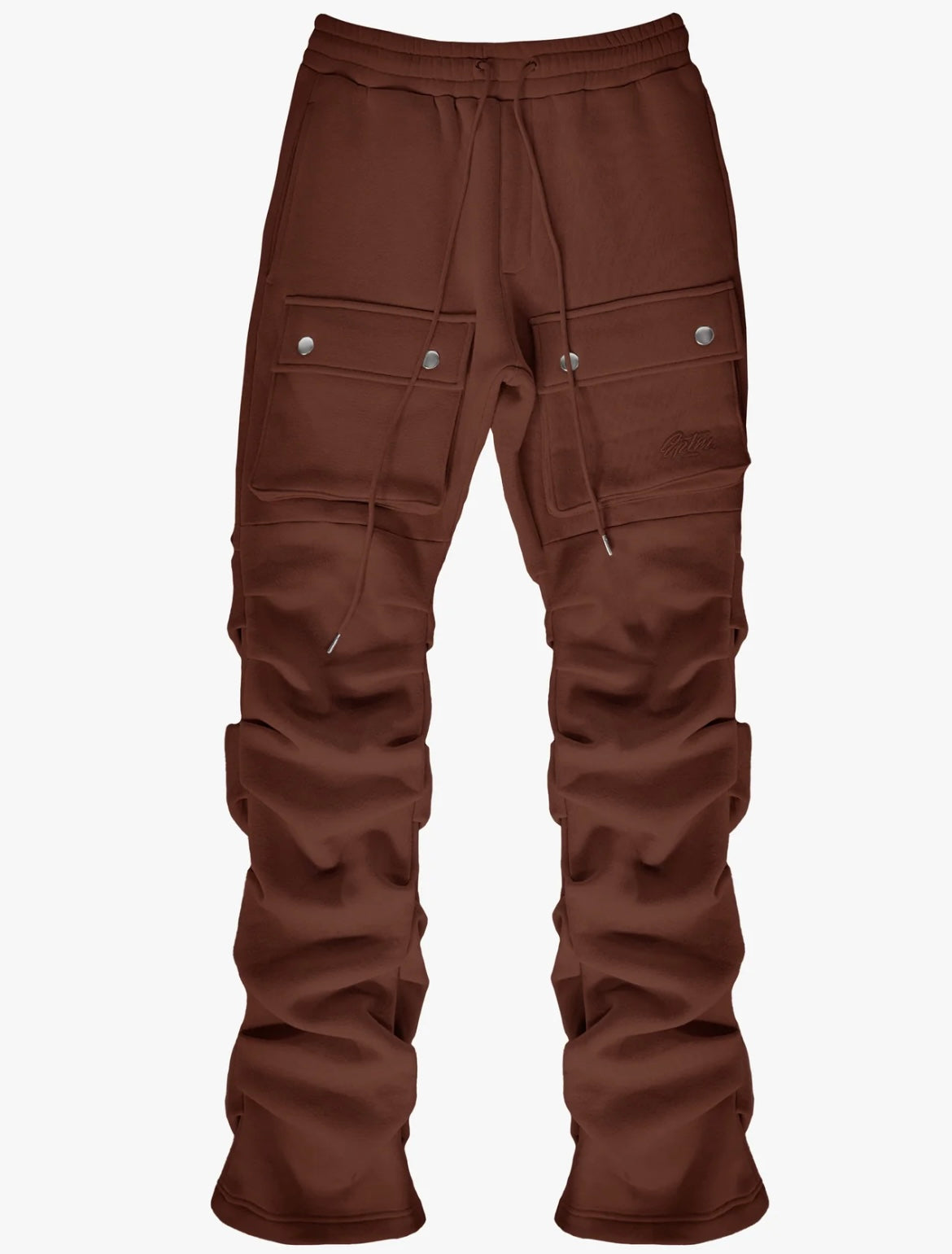 EPTM STACKED CARGO SWEATPANTS (brown flat lay)
