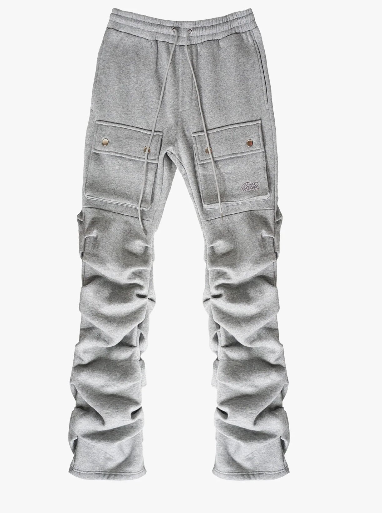 EPTM STACKED CARGO SWEATPANTS (grey flat lay)
