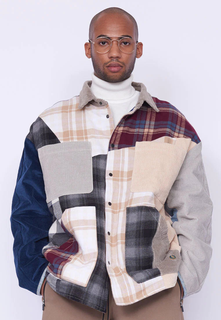 ALPHASTYLE: DUBHE PATCHWORK SHIRT